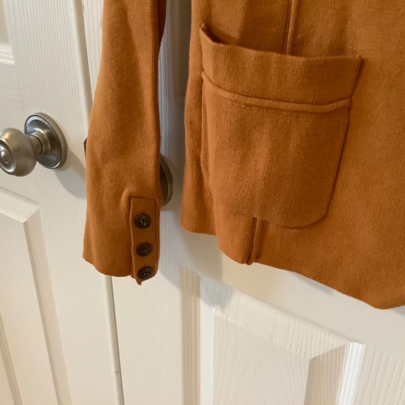 Renuar Knit Orange Cotton Blazer Jacket - Picture 2 of 4